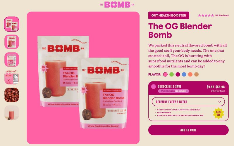 Blender bombs cart