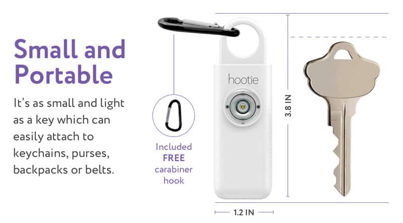 Personal alarm size