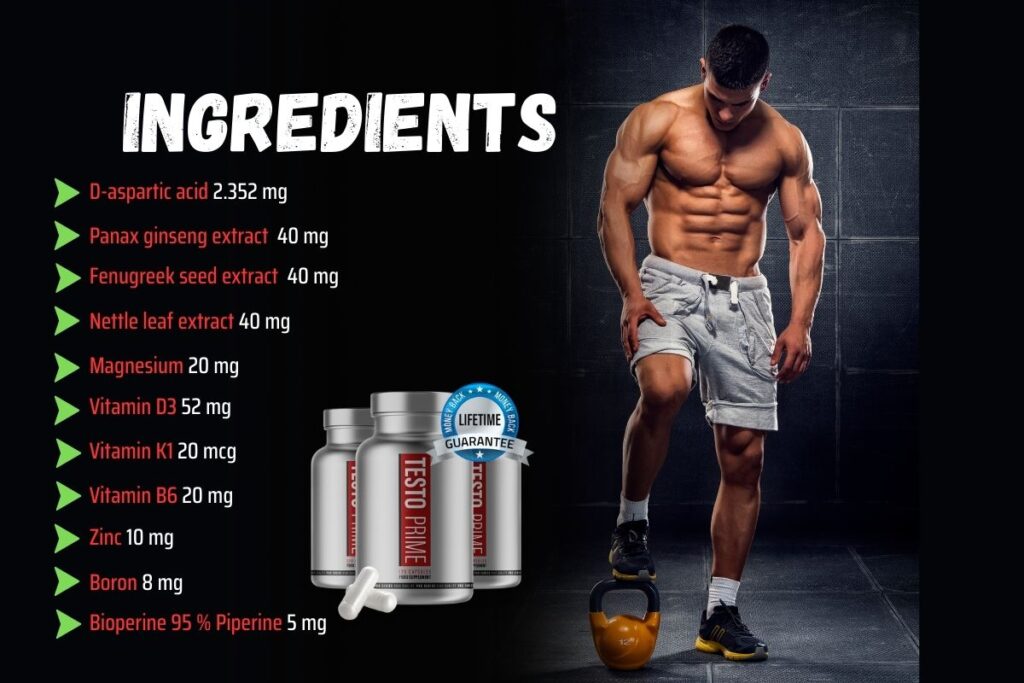 Testoprime ingredients
