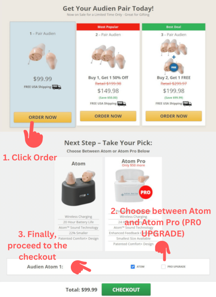 order audien atom pro